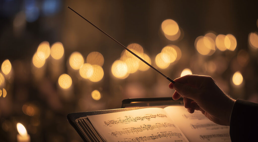 conductor's hand with baton